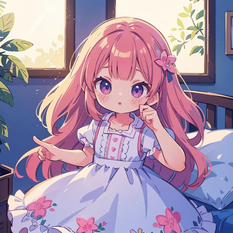 Beautiful cute girl, cute dress, extreme detail, high ray tracing, 8k, 4k, highest resolution, photography, high detailed lighting, perfect face, bedroom