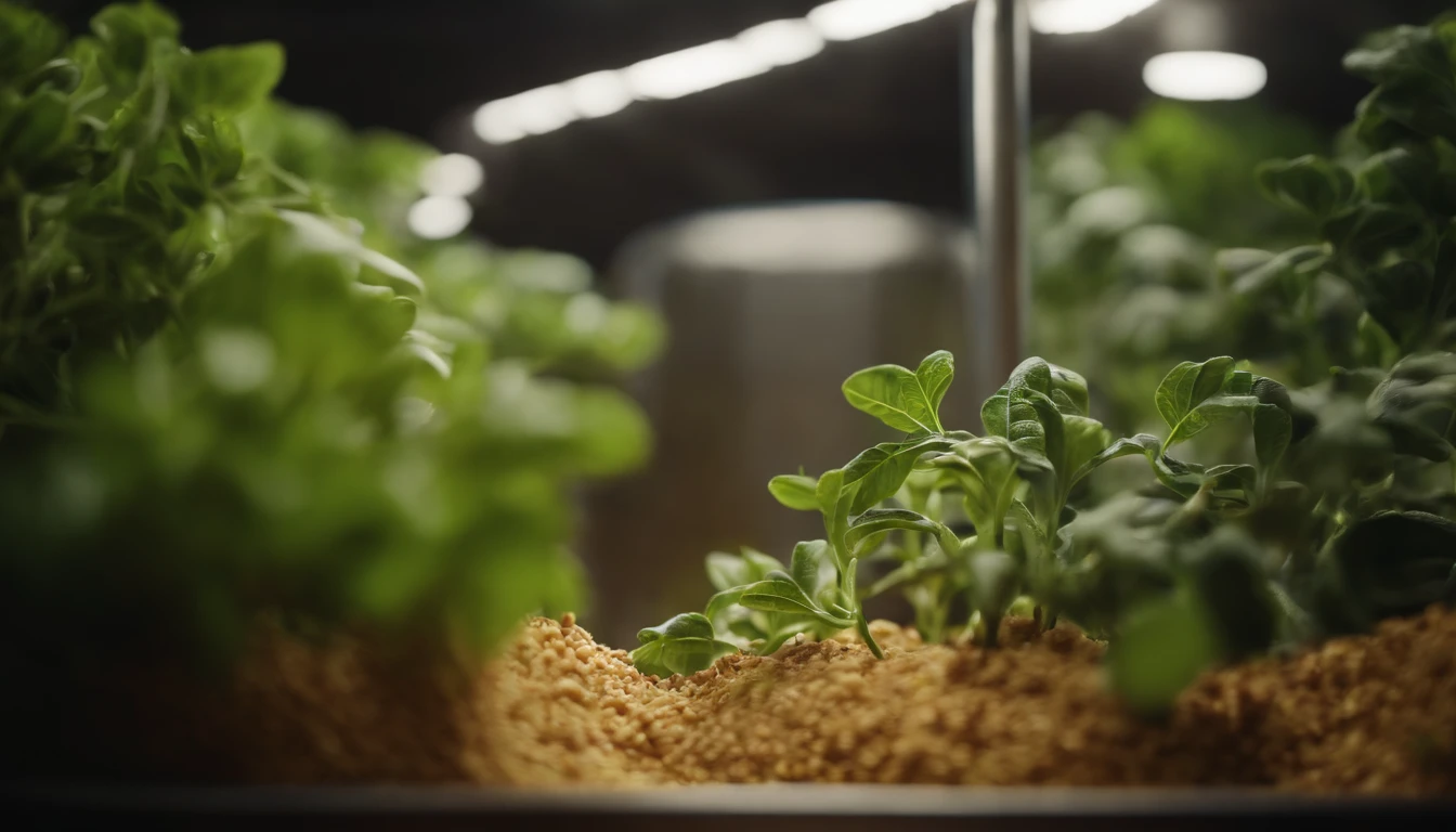 A close-up shot of an engineered plant with increased nutrient content, showcasing the potential for improving human nutrition and addressing food security challenges.