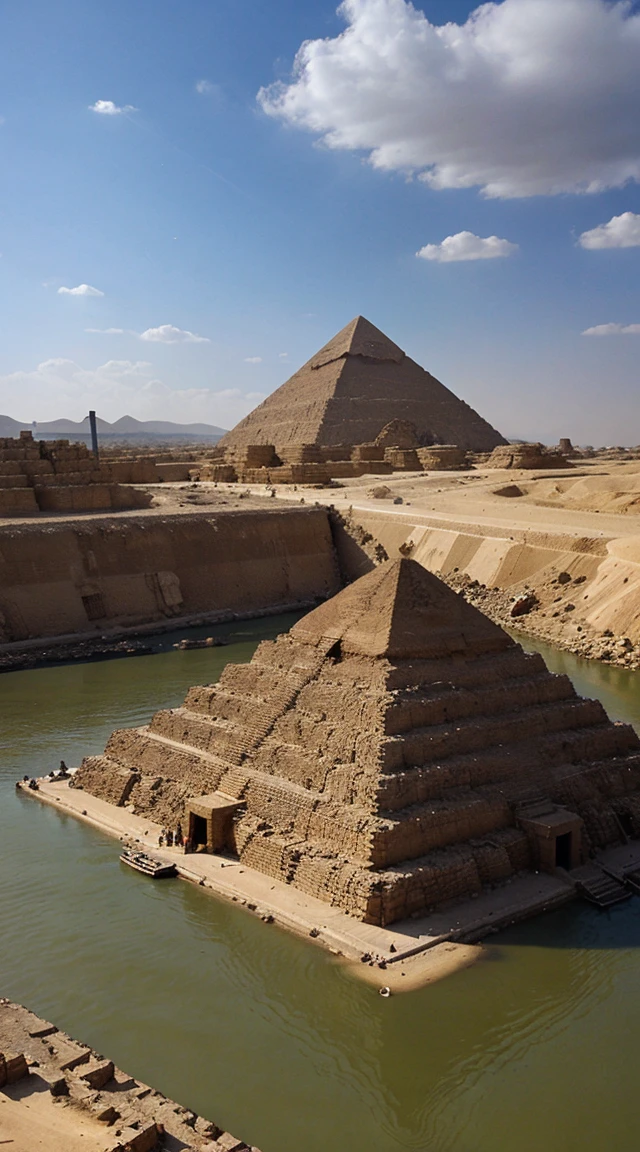 Pyramids near the Nile River