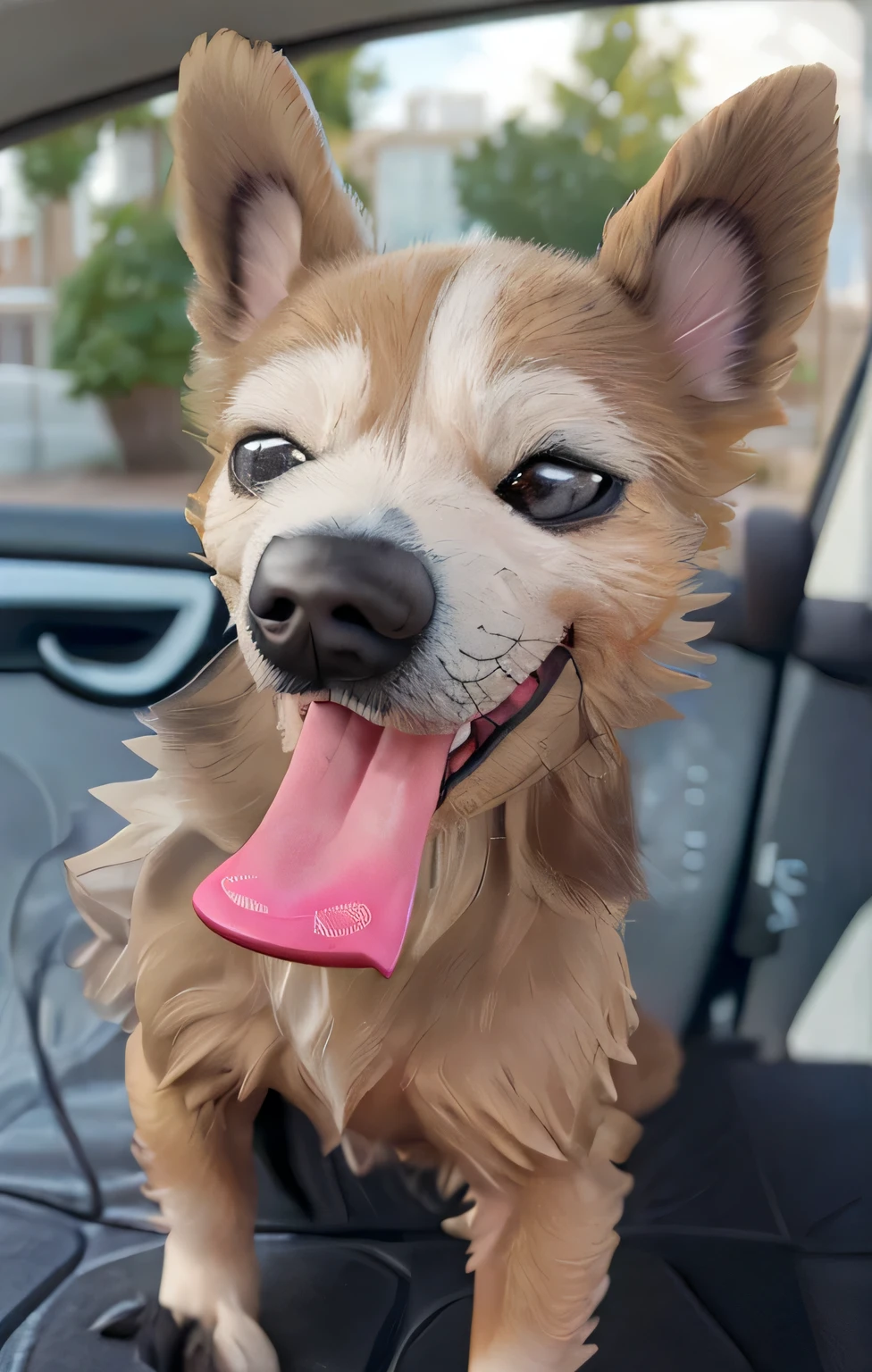 use the dog in the image attached and design the exact same dog into a Disney Pixar cartoon poster