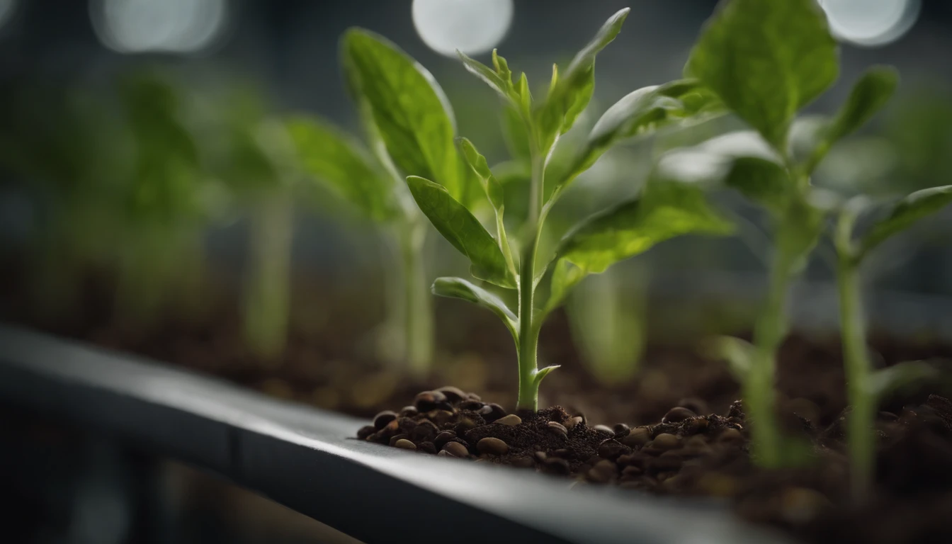 A close-up shot of an engineered plant with increased nutrient content, showcasing the potential for improving human nutrition and addressing food security challenges