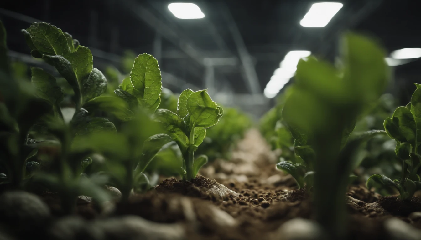 A close-up shot of an engineered plant with increased nutrient content, showcasing the potential for improving human nutrition and addressing food security challenges