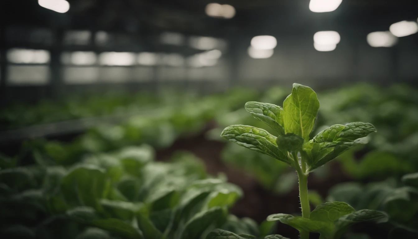 A close-up shot of an engineered plant with increased nutrient content, showcasing the potential for improving human nutrition and addressing food security challenges