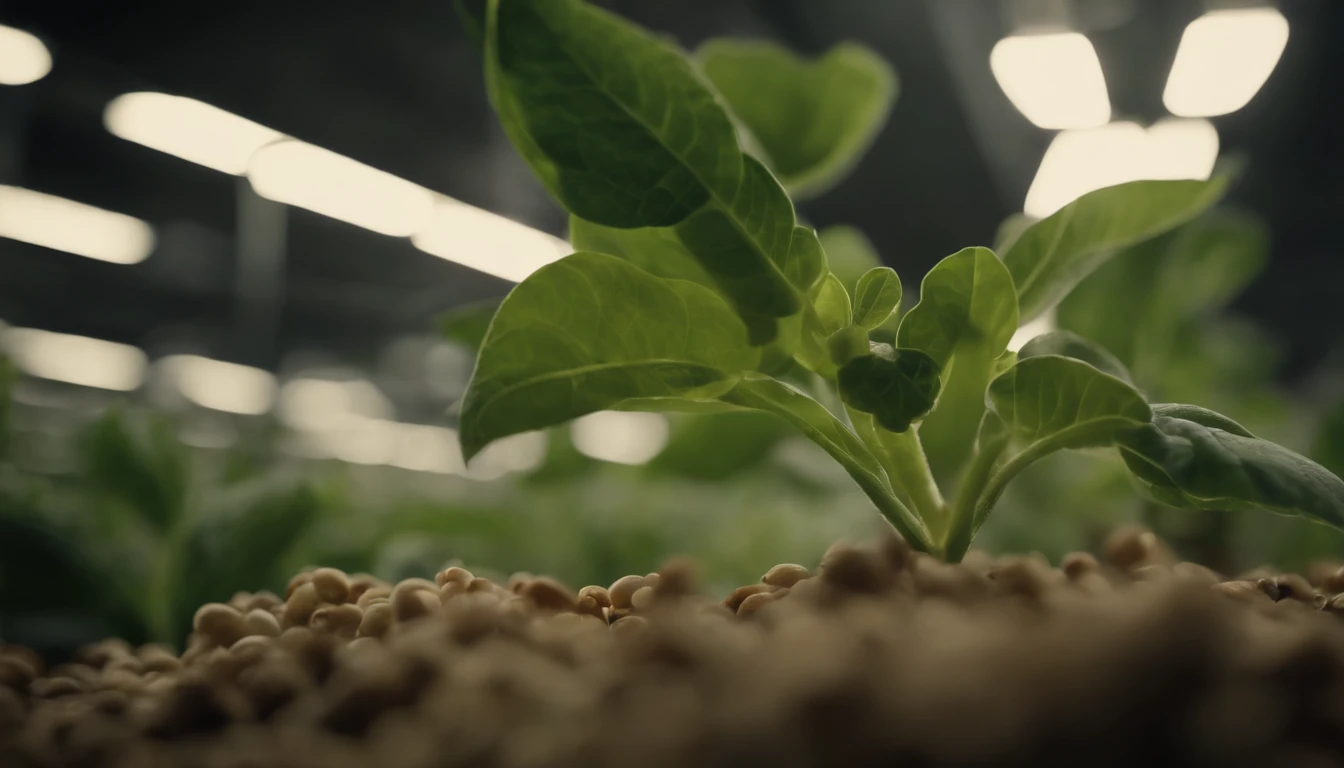 A close-up shot of an engineered plant with increased nutrient content, showcasing the potential for improving human nutrition and addressing food security challenges