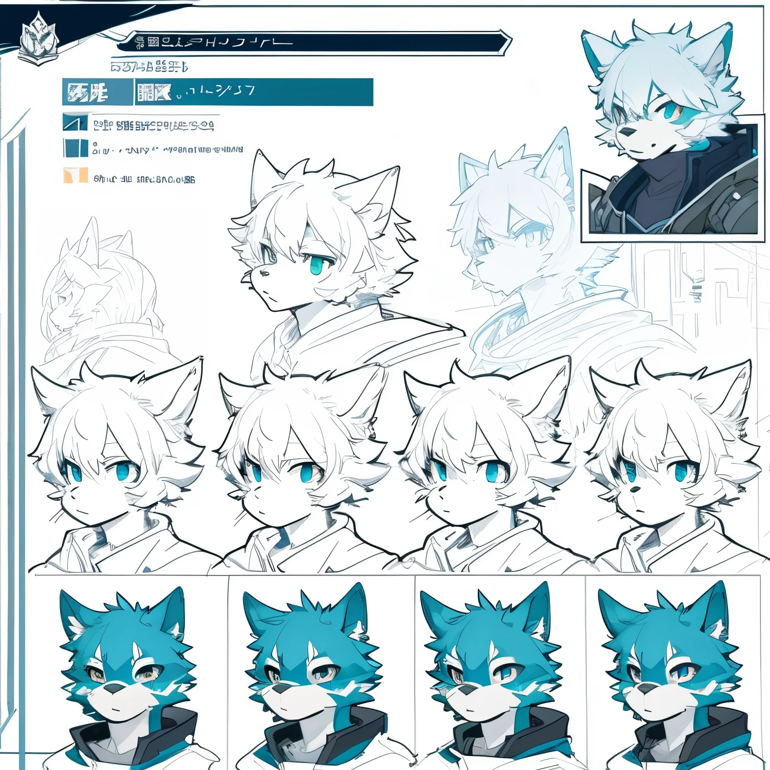 ((masterpiece)), (ultra detailed), (best quality), detailed background, (style of Science Fiction), (concept art, character sheet), game package, absurdres(highly detailed beautiful face and eyes)perfect anatomy(angelic handsome boy, kemono, )(furry anthro),