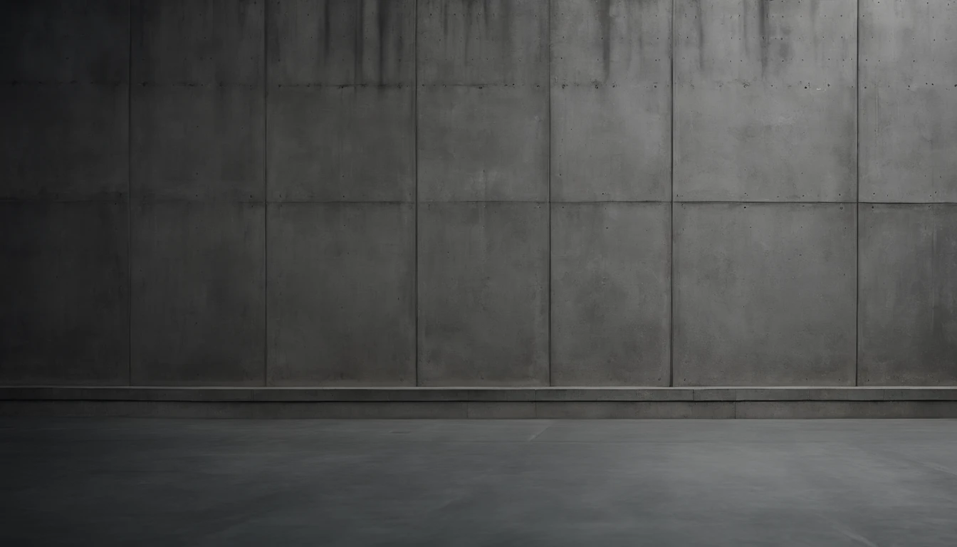 An aesthetic photo of a concrete wall, with its rough surface and subtle patterns, showcasing the raw and industrial texture of concrete in shades of gray, creating a modern and minimalist aesthetic