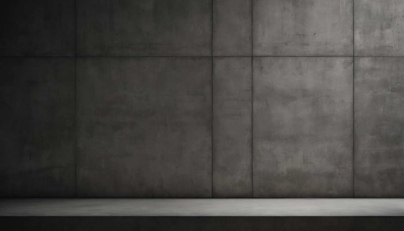 An aesthetic photo of a concrete wall, with its rough surface and subtle patterns, showcasing the raw and industrial texture of concrete in shades of gray, creating a modern and minimalist aesthetic