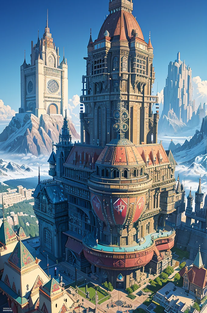 A forbidden Cyberpunk retro futuristic castle high up in the mountains, pixel art, (intricate details:1.12), hdr, (intricate details, hyperdetailed:1.15), (natural skin texture, hyperrealism, soft light, sharp:1.2), game art, key visual, surreal