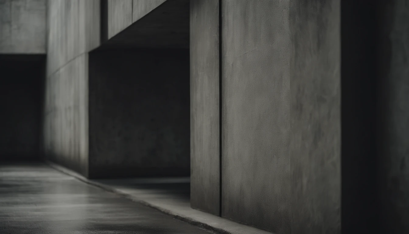 An aesthetic photo of a concrete wall, with its rough surface and subtle patterns, showcasing the raw and industrial texture of concrete in shades of gray, creating a modern and minimalist aesthetic
