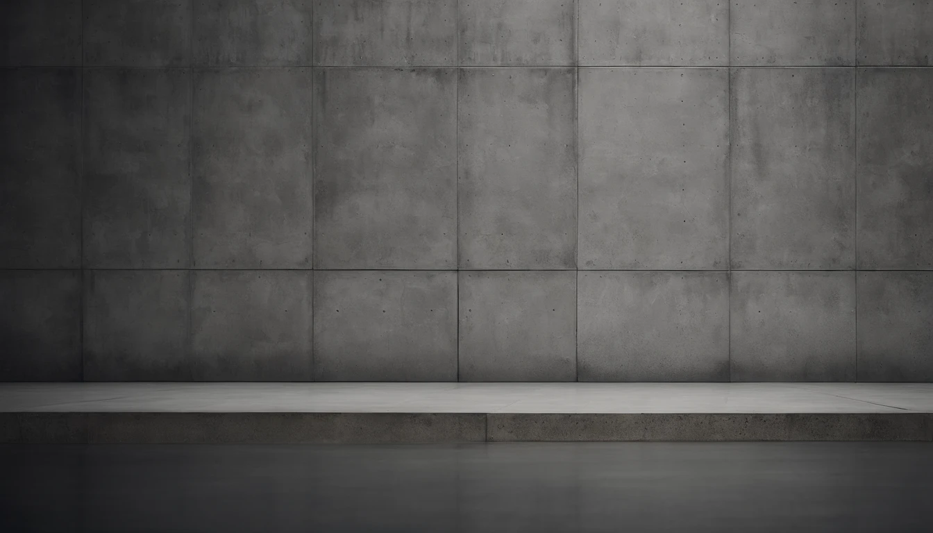 An aesthetic photo of a concrete wall, with its rough surface and subtle patterns, showcasing the raw and industrial texture of concrete in shades of gray, creating a modern and minimalist aesthetic