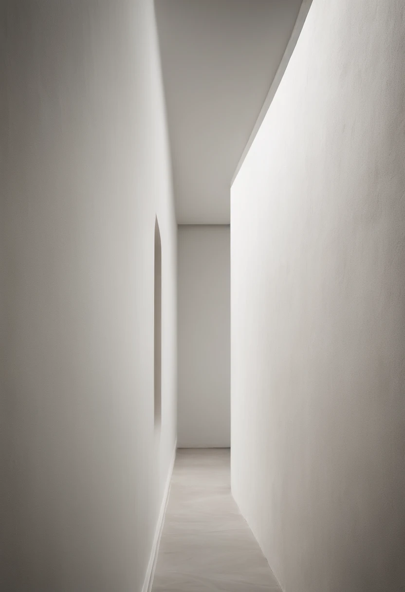 An aesthetic photo of a plastered wall, with its smooth and subtly textured surface, highlighting the clean and minimalist aesthetic of plaster in shades of white, cream, or light gray