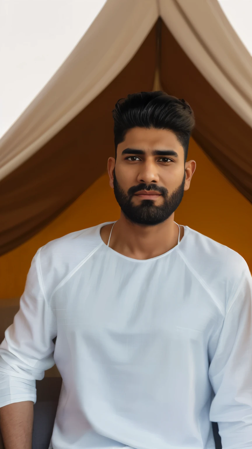 araffe man in white suit sitting on a bed with a canopy, maya ali, headshot profile picture, cryptocurrency, blond beard, bushveld background, celebrity, jayison devadas, wearing black stylish clothing, arab man, young man with medium - length, handsome chad chin, man with a blue heart, ceo