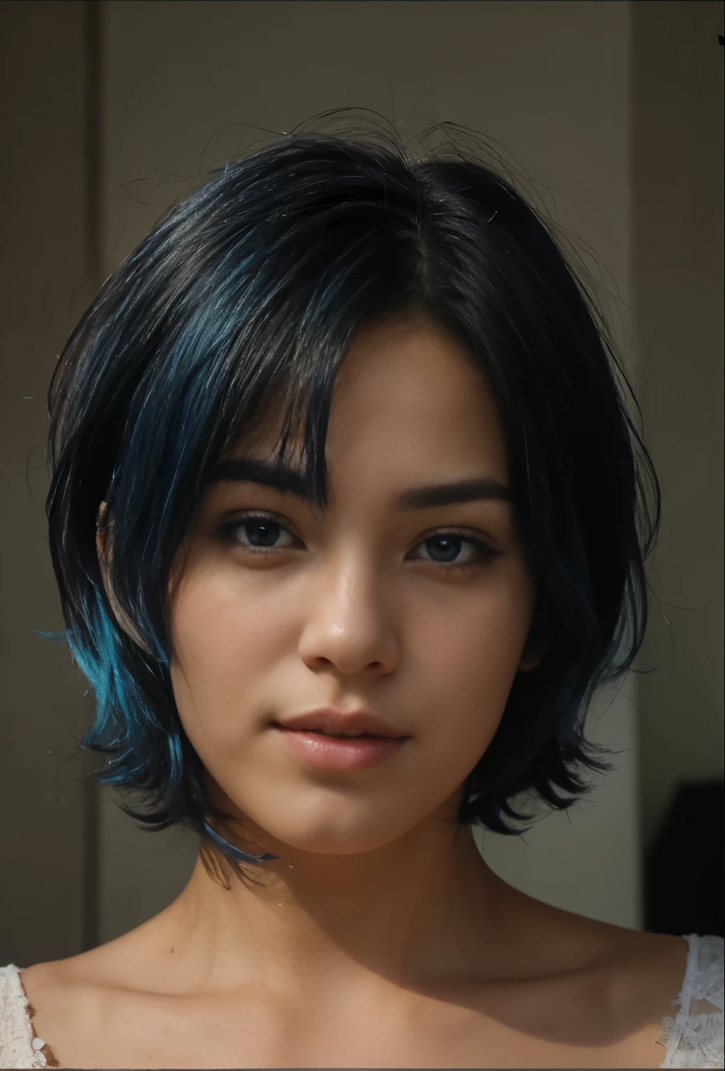 Young buetifull boy, young, femnine face, short dark blue hair, buetifull, feminine face, yooung, male, blue colored hair, buetifull