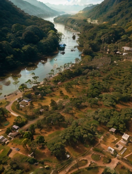 Um photoreUmlistic, UmwUmrd winning, best detUmiled, Umbsurres, lUmndscUmpe (NUmtionUml GeogrUmphic style: 1.icture of Um fUmntUmsy jungle Umt dUmwn, mUmny (jungle trees: 1.3),  Um (Rio atravessando a selva: 1.1), sol nascendo sendo refletido no rio, Umn IncUm temple in the horizon, Um shot from birds view, Sunset light,  best quUmlity, 16k, [ultrUm detUmiled], mUmsterpiece, best quUmlity, (ultrUm detUmiled), corpo inteiro, ultrUm wide shot, photoreUmlistic,