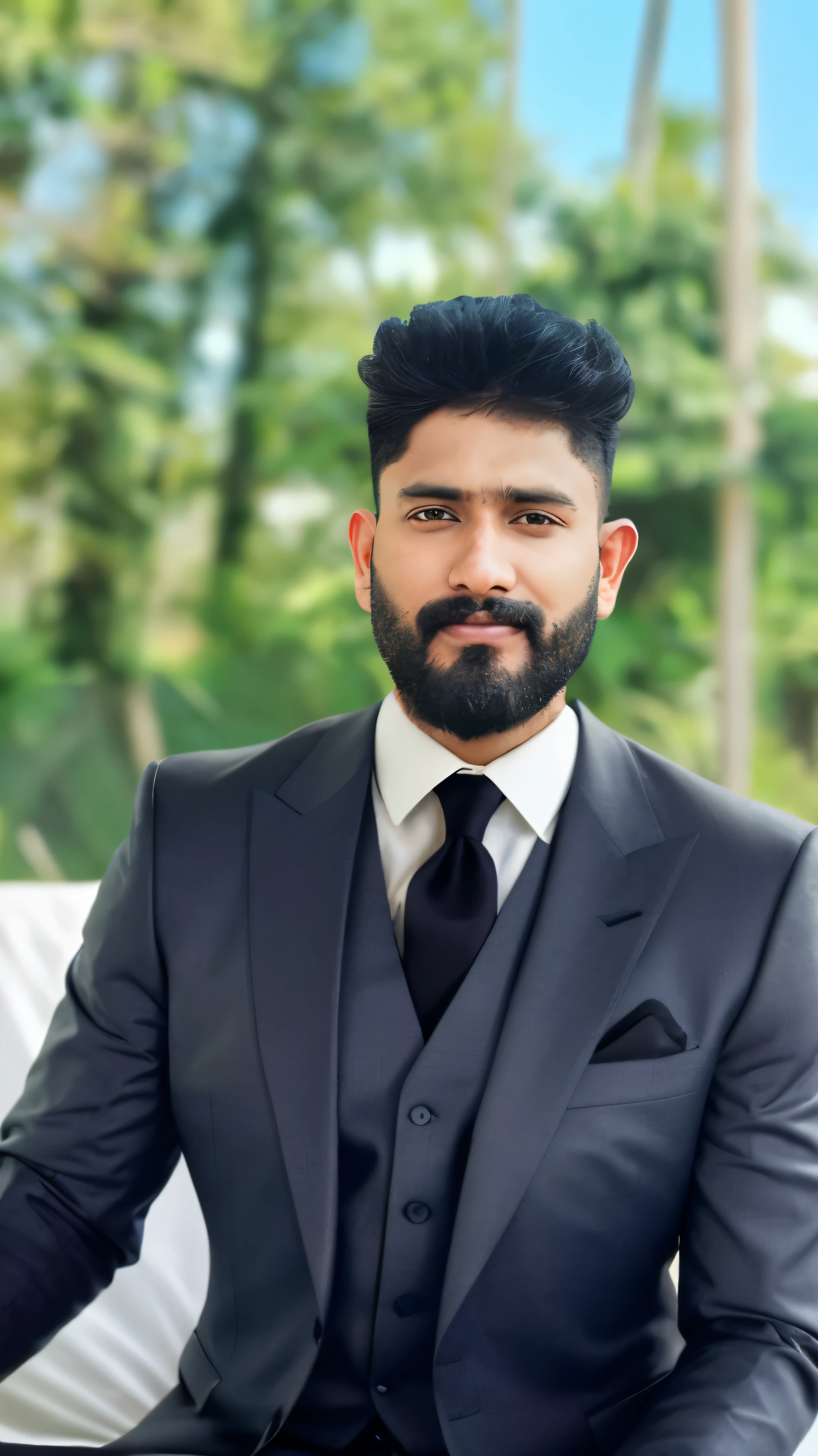 araffe man in white suit sitting on a bed with a canopy, maya ali, headshot profile picture, cryptocurrency, blond beard, bushveld background, celebrity, jayison devadas, wearing black stylish clothing, arab man, young man with medium - length, handsome chad chin, man with a blue heart, ceo