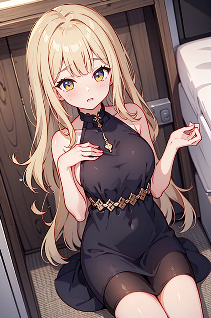 tmasterpiece, Best quality at best, finely detailled, A high resolution, Extremely refined and beautiful, 1womanl,slenderlegs, looking at viewert, face to the viewer, Golden hair, white backgrounid, 独奏,(full bodyesbian:2),(Bigchest:1.2),A mother,Big breasts wife,Bedrooms,Complicated details,Intricate patterns,