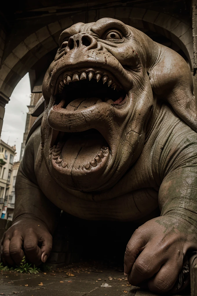 monstro terrorrifico para historietas caminhando em berlim