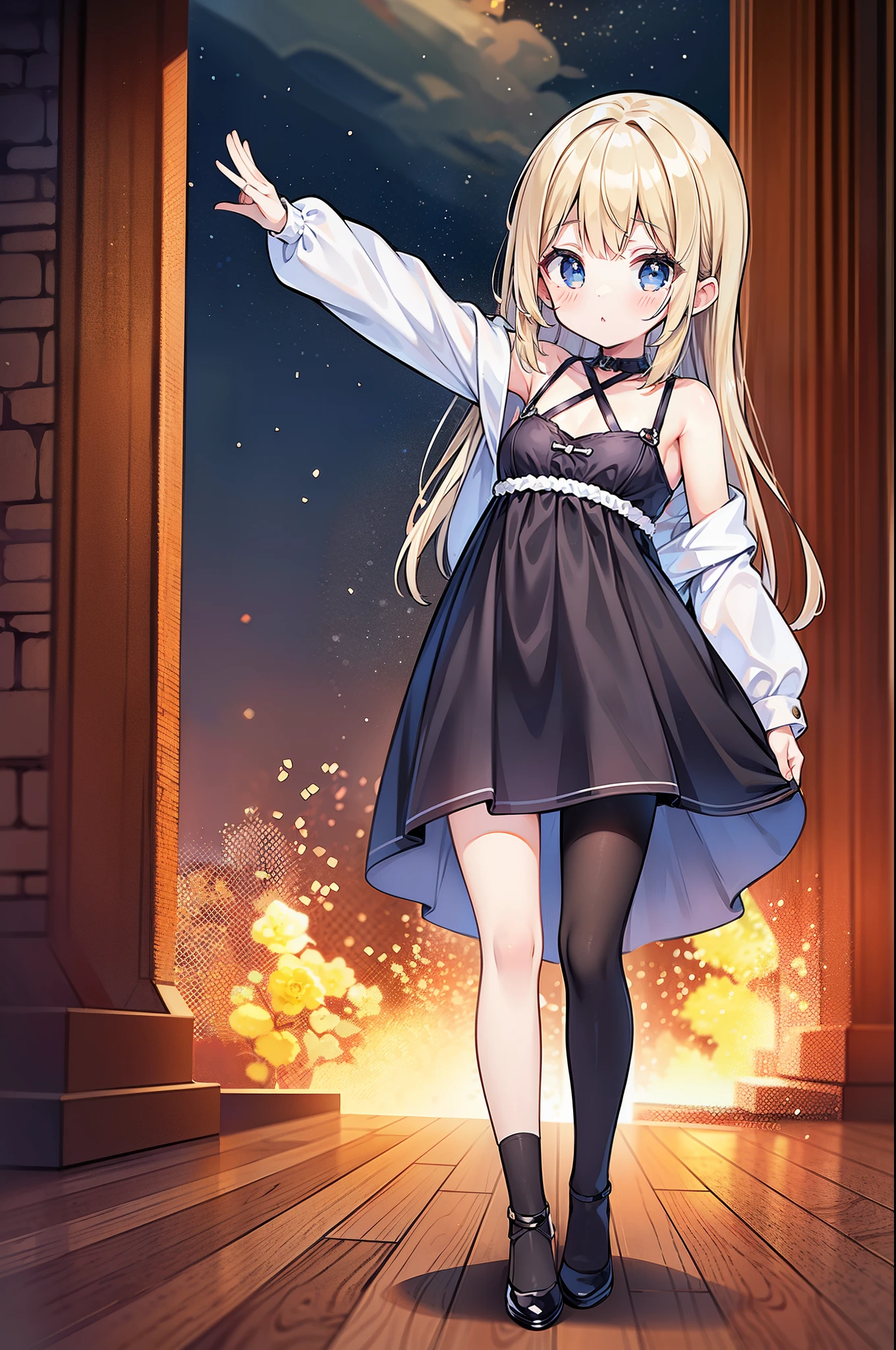 young girl, high detail, hiquality, Masterpiece, (small breasts)), ultra short dress, in full height, one girls, the anime