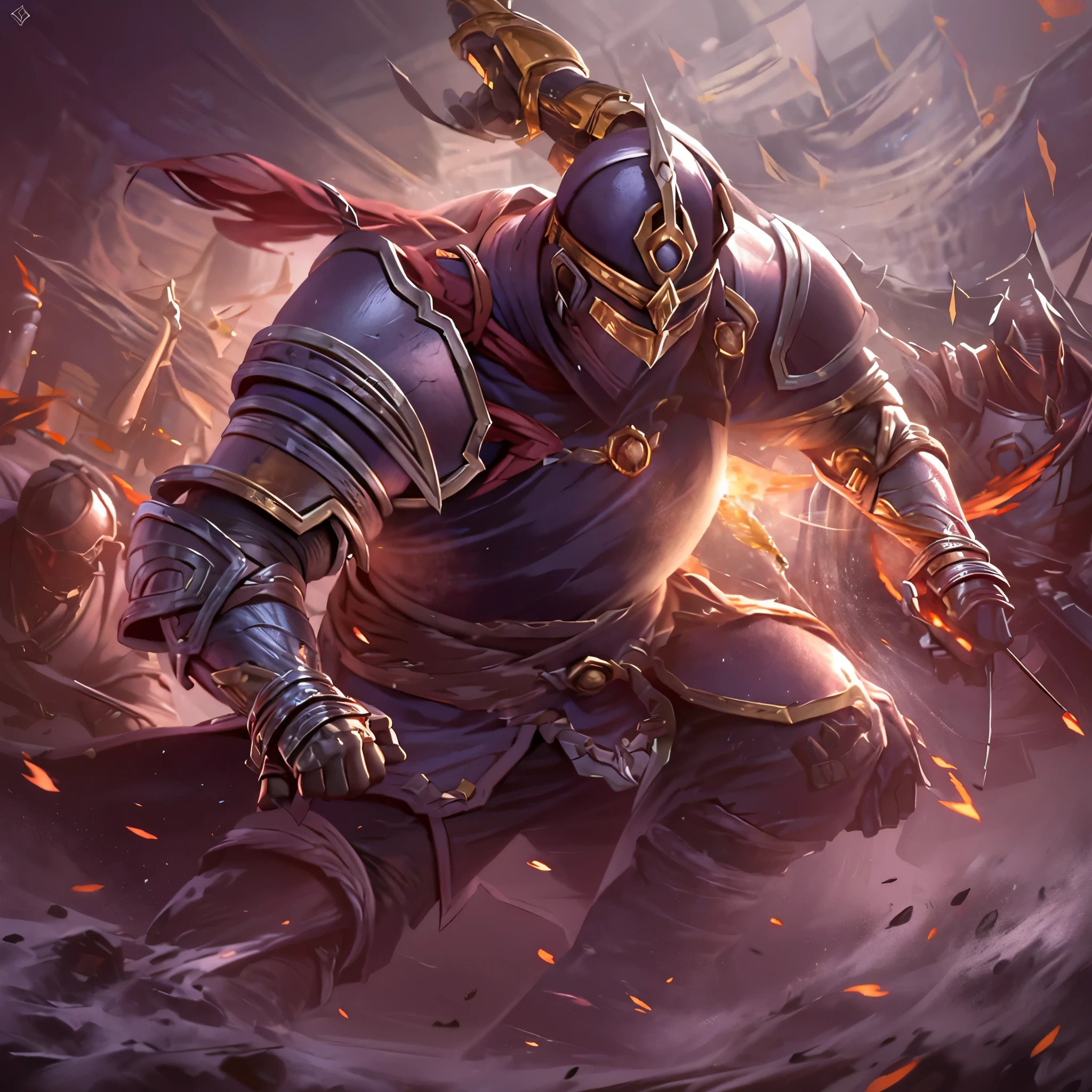 (highres:1.2),portraits,warriors,fierce battle,epic clash,medieval fight,powerful strikes,armored knight,enemy duel,blood splatters,dynamic action,sharp sword,flying sparks,heroic poses,strong muscular bodies,aggressive expressions,tense atmosphere,dust and smoke,battle scars,metal armor shining,weapon clashing,legendary warriors,adrenaline rush,combat skills,determination in their eyes,dramatic lighting,fearless fighters,war cries,battlefield covered in mist,war banners waving,vivid colors,heavy impact sounds,throwing each other,warrior's spirit,strong will to win,unstoppable force.
