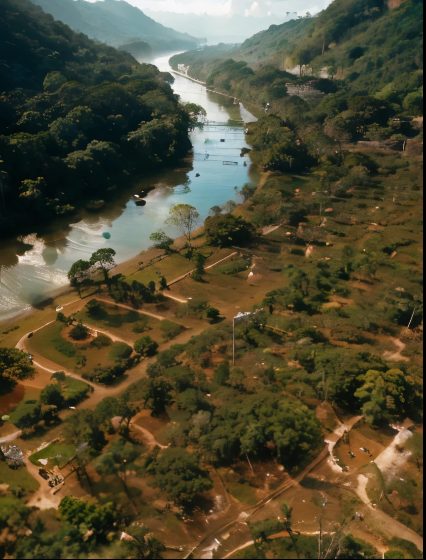 Um photoreUmlistic, UmwUmrd winning, best detUmiled, Umbsurres, lUmndscUmpe (NUmtionUml GeogrUmphic style: 1.icture of Um fUmntUmsy jungle Umt dUmwn, mUmny (jungle trees: 1.3),  Um (Rio atravessando a selva: 1.1), sol nascendo sendo refletido no rio, Umn IncUm temple in the horizon, Um shot from birds view, Sunset light,  best quUmlity, 16k, [ultrUm detUmiled], mUmsterpiece, best quUmlity, (ultrUm detUmiled), corpo inteiro, ultrUm wide shot, photoreUmlistic,