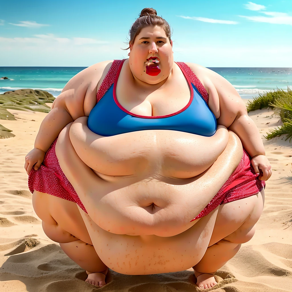 Extremely ultra morbidly obese fat body - Mayim Bialik -Extremely ultra morbidly obese very round fat belly-Extremely ultra morbidly obese fat face-Extremely ultra morbidly obese fat arms-Extremely ultra morbidly obese fat legs-Extremely ultra Morbidly obese fat hands-Extremely ultra morbidly obese Feets-Beach-Gigantic enormous round belly-red Baywatch swimsuit