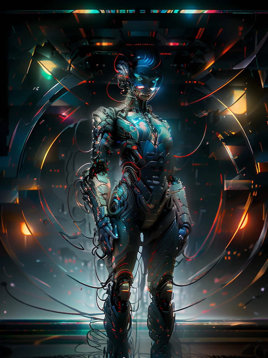 [award winning photo portrait of a cute smile girl standing outside a cyberpunk neon city street:award winning photo of a cyborg, bundle of glowing fiber optic cables:0.2], epic realistic, art, (hdr:1.2), (muted colors:1.2), pastel, hyperdetailed, (artstation:1.5), warm lights, dramatic light, (intricate details:1.2), vignette, complex background