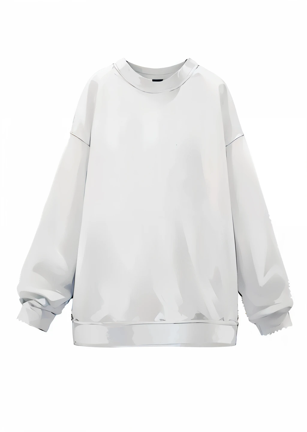 a white sweatshirt with a long sleeves and a round neck, white sweater, long sleeve, long sleeves, oversized, wearing a white sweater, oversized hoodie, soft outline, detailed clothing, casual streetwear, casual white garment, white clothing, white russian clothes, streetwear, random, cool white, blank, dolman, cloud jumper, white sleeves, detailed white, realistic clothing, 3D rendering sweater, highly hyper realistic sweater render, perfect sweater, plain sweater