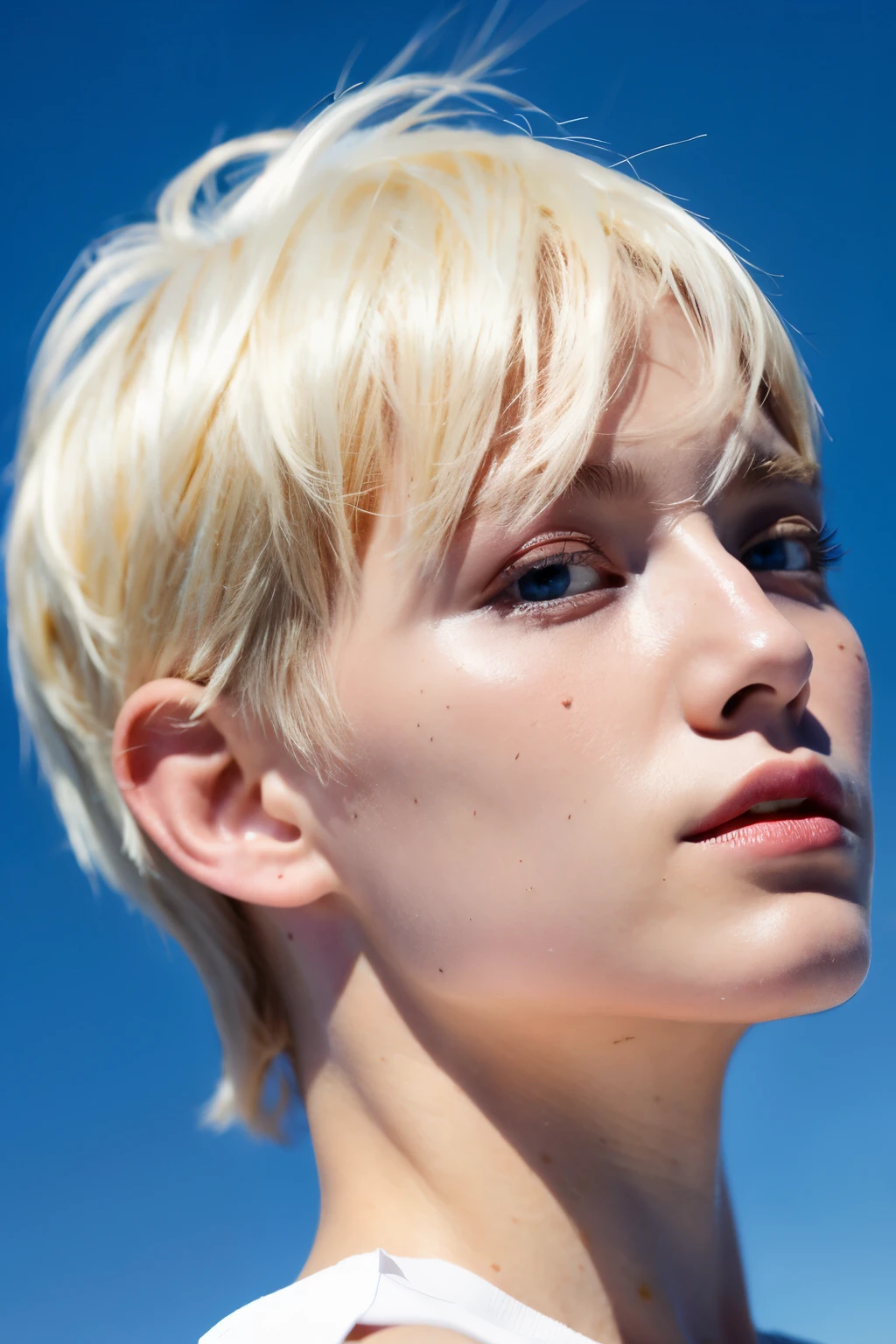 blue-sky blonde boy Looks fine
