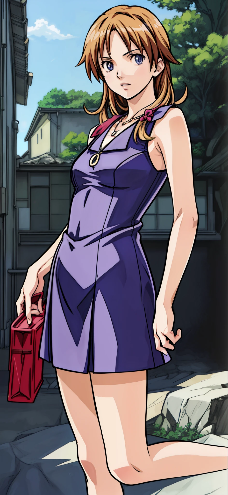 (Best Quality,4K,8K,hight resolution,masutepiece:1.2), Ultra-detailed, (Realistic,photoRealistic,photo-Realistic:1.37), rage, Unhappy,((Golden hair)), ((Medium Long Hair)),Mini One Piece,a necklace,right hand up,pumps,Beautiful detailed eyes, Beautiful detailed lips, extremely detailed eye and face, long eyelashes, Realistic anime 3D style, Smooth Anime CG Art, Digital rendering by Makoto Shinkai, Moe Anime Art Style, photoRealistic rendering of an anime girl, Shinkai Makoto style, Cute anime girl visuals, Realistic young anime girl, girl fan art, Created by Anime Artist'studio of.