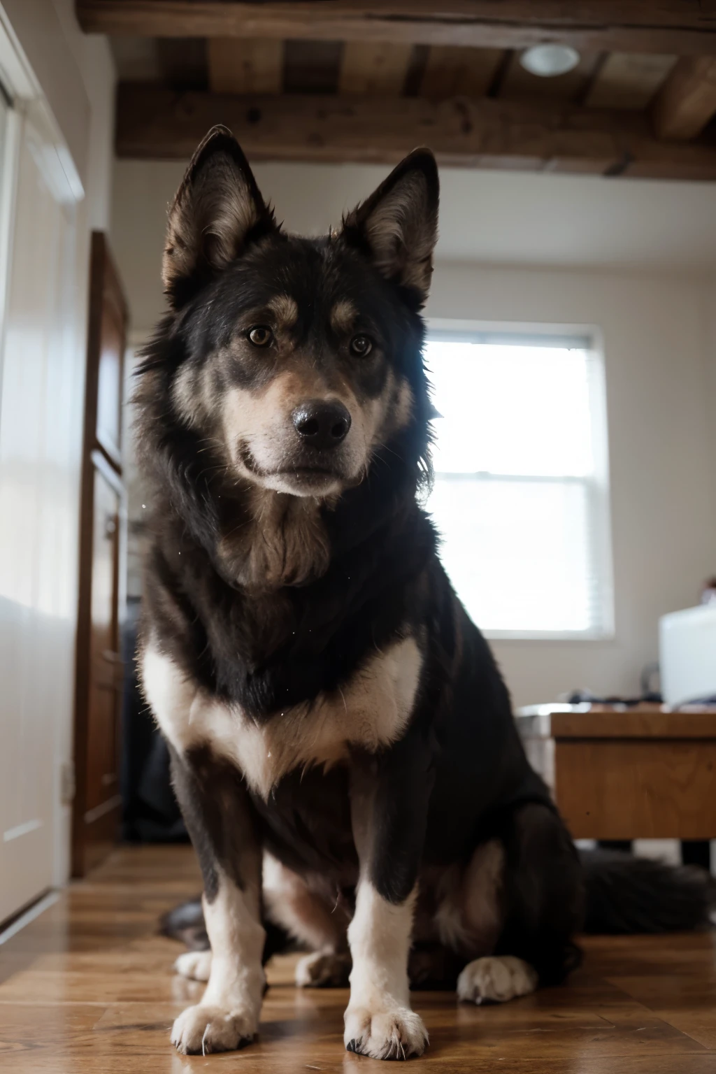 Red, Black, Silver wolfdog, realistic