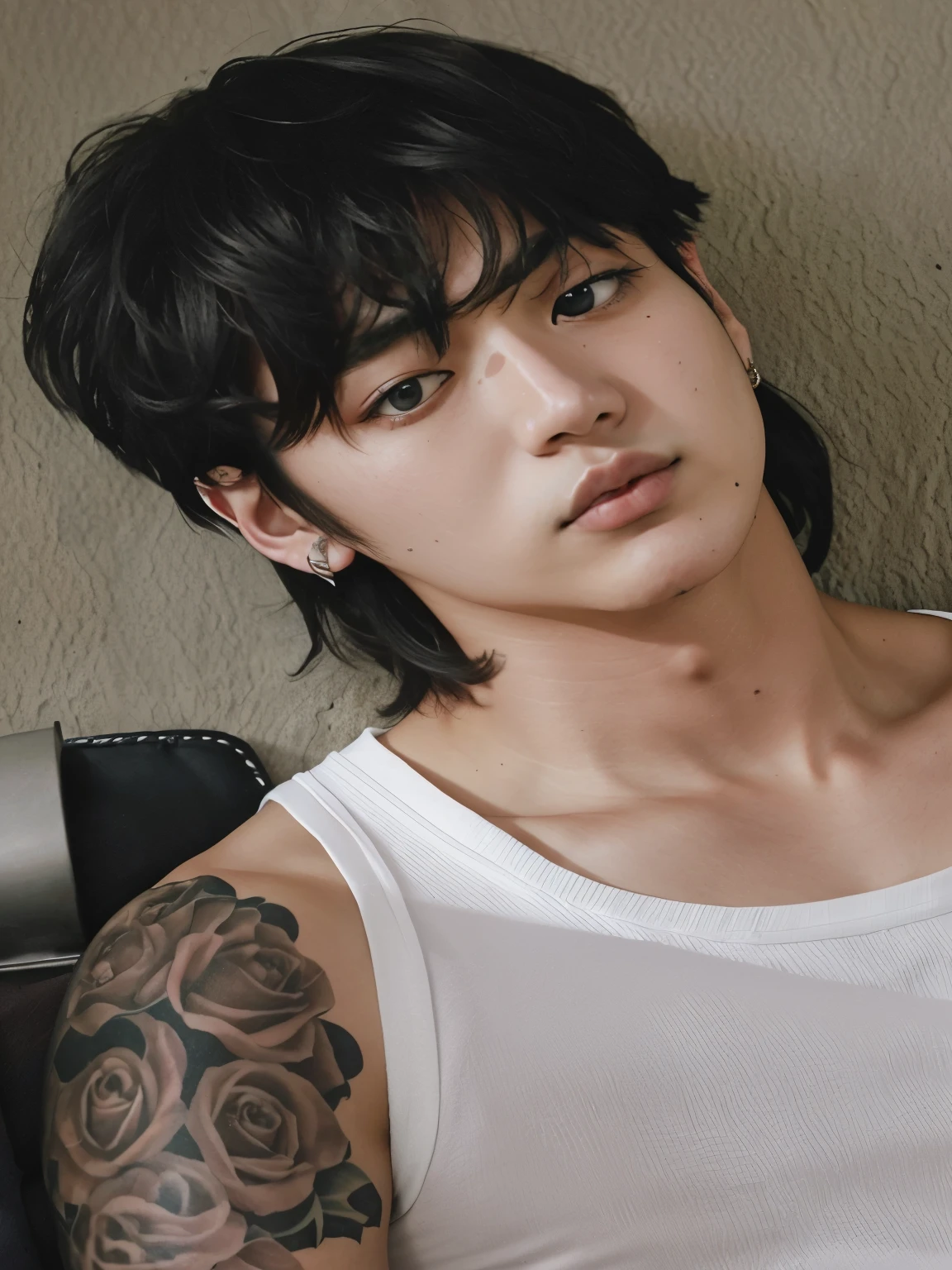 Un primer plano de una persona con un tatuaje en el brazo, kook, jeon, jungkook, Hyung gguk, Ulzzang masculino, JUNGKOOK, Wonbin Lee, Hong June Hyung, Taejune Kim, Jinyoung Shin aesthetic, handsome japanese demon boy, Hyung Tae kim, Seseon Yoon, inspirado por Bian Shoumin, beautiful androgynous prince