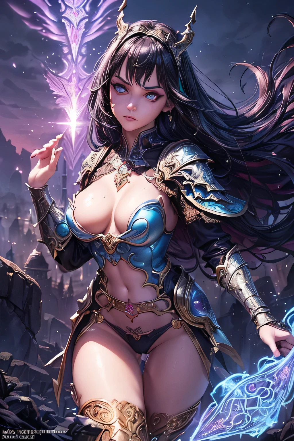 (best quality,ultra-detailed,realistic:1.37),magical creaturescastle ruins and crumbling walls,spellbinding spells and powerful incantations,spectacular explosions and fiery explosions,dark and ominous atmosphere,compelling storytelling and dramatic moments,intricate armor and weaponry,breathtaking landscapes with towering mountains and deep valleys,wisps of magic floating through the air,glowing runes and mystical symbols illuminating the battleground,dynamic composition and dramatic lighting,epic clashes, ((crazy sexy fantasy armor)),beautiful detailed eyes,beautiful detailed lips,extremely detailed eyes and face,long eyelashes,corrupted princess,beautiful magic,fantasy style,,((beautiful fantasy background)),womb tattoo,womb tattoo,see-through clothes, nipples see thru clothes,((((sexy pastieposed,vivid colors,sharp focus,physically-based rendering,bokeh, enchanted ruins, destruction kingdom, ethereal lighting,vibrant flowers,floating crystals,mystical aura,sparkling spells,magical glow, magic, (vagina see thru clothes), tiara, (armor), magic in hands, (((magic lines))), ((tight-fitting armor)),beautiful detailed eyes,beautiful detailed lips,extremely detailed eyes and face,longeyelashes,1girl,beautiful fantasy kingdom background,crazy sexy fantasy armor,beautiful face,(((corrupted girl)),sexy art,(fantasy art),sexy,small breast,material:illustration,[vibrant colors],concept artists,illumination,empowering female character,majestic,shimmering effect,ethereal,wisps of magic,fearless expression,graceful pose,strong and confident demeanor,imposing stature,royal ornaments,mystical aura, ((lewd)), ((beautiful multicolor eyes)), anarchist, (tattooine ass, thigh gap, , (((girl, gazing, opposite direction))), ((flying train))