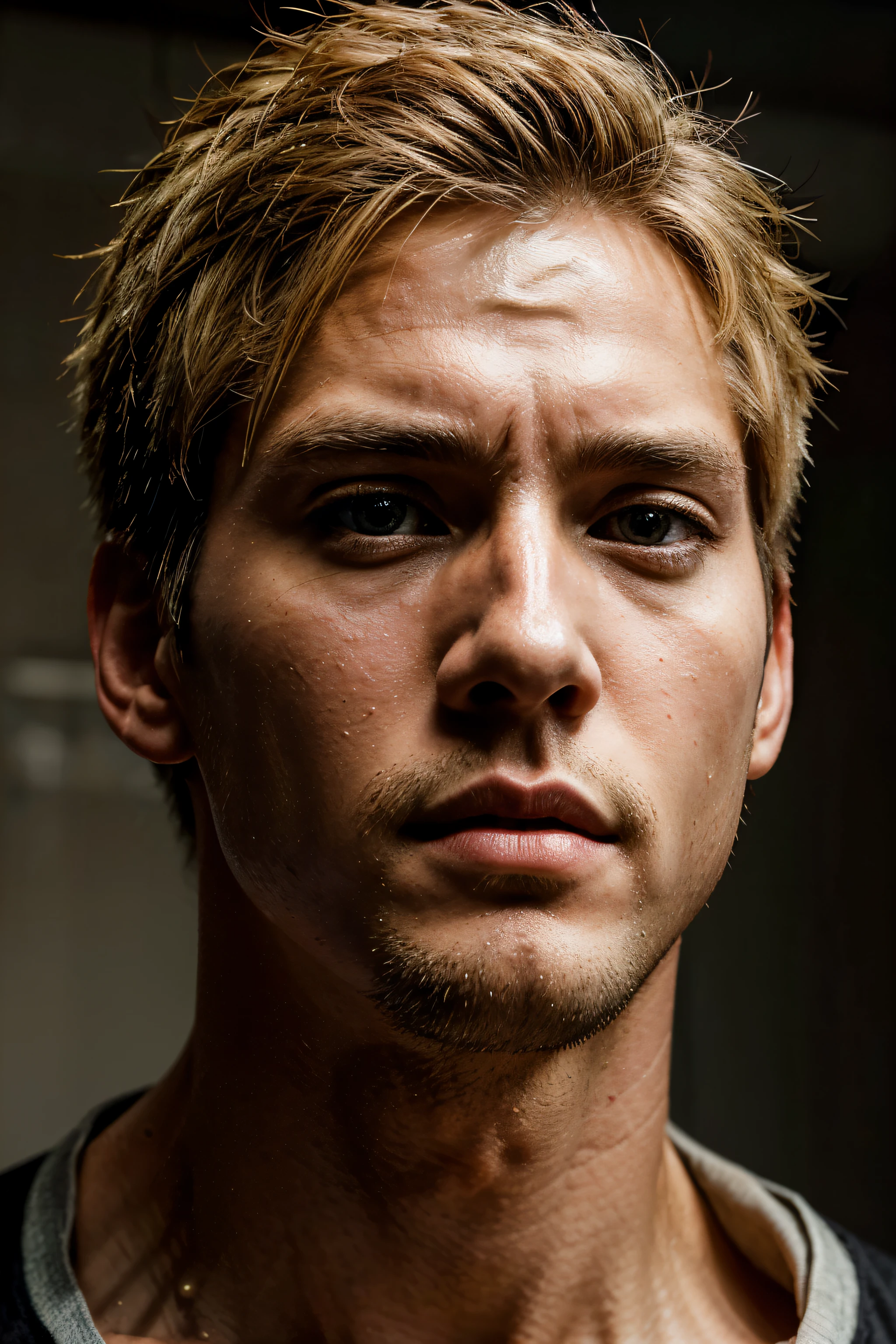 Naruto looking, handsome adult man, perfect face, tall, lean physique, broad masculine shoulders, masterpiece, blonde
