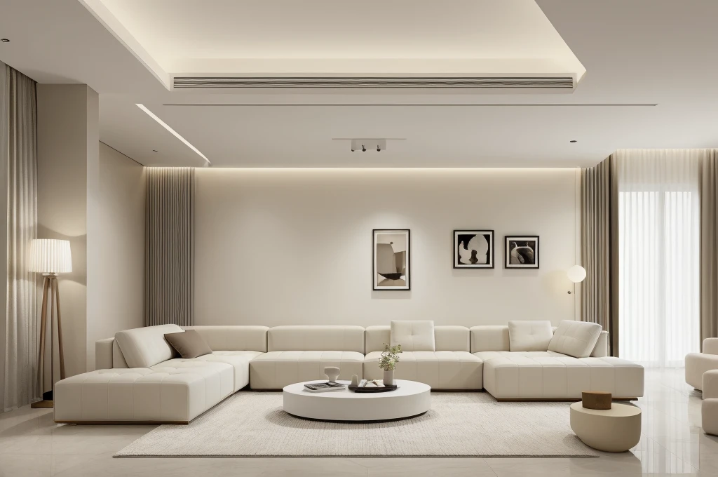 best quality, masterpiece, Interior design, cream tone, livingroom, 1000k, industry style:1.2