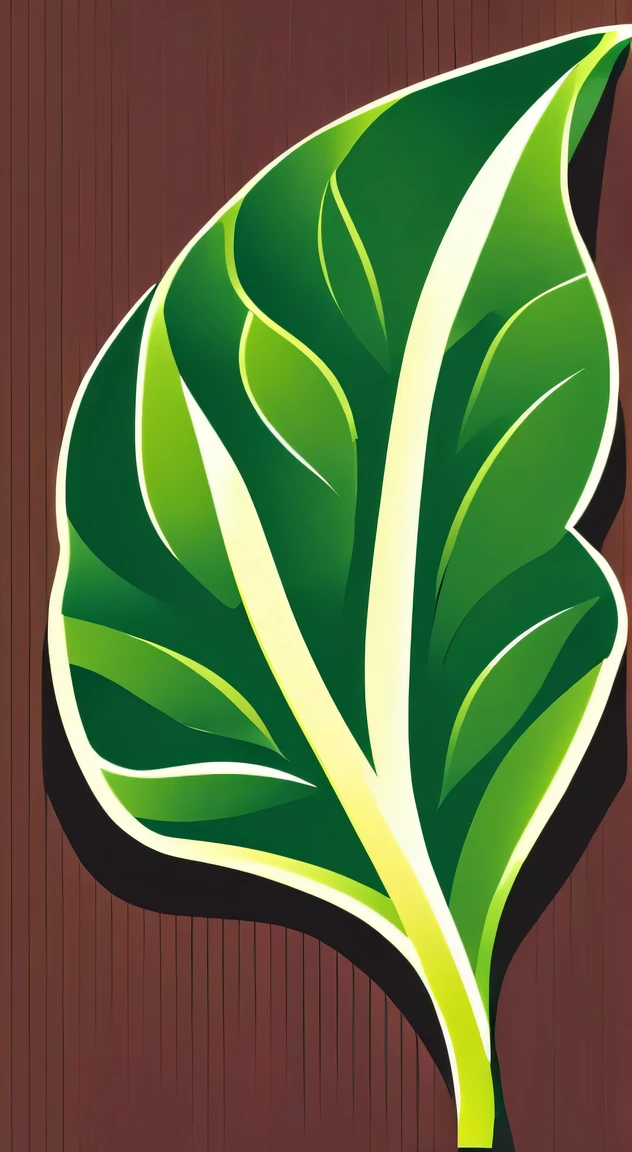 vector image of a narrow leaf, single leaf, simple, black