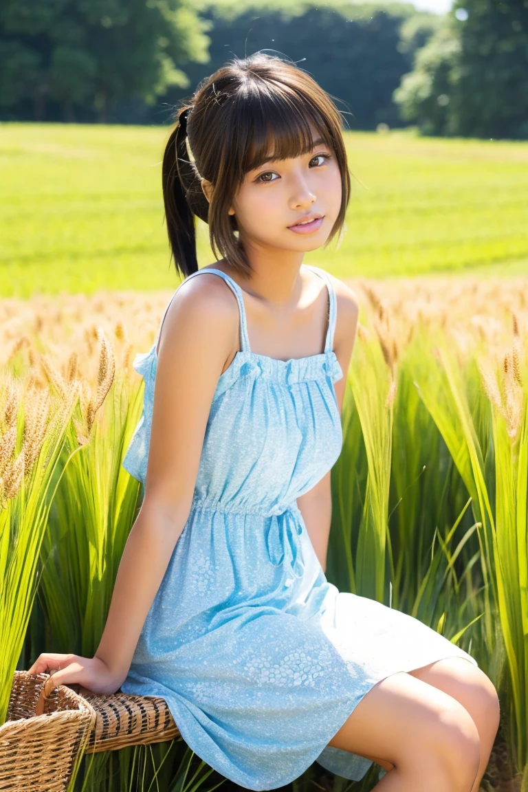 rice field,girl