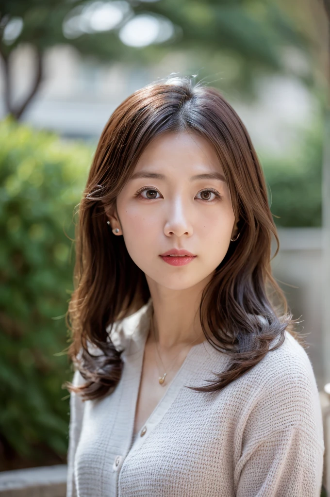 a skinny Japanese lady, 30 years old, (realistic), (hyperrealism), (photorealistic), (8K resolusion), depth of field, (full body:1.2), super detailed face, detailed eyes, cute face, various face expression, various hair style, (small breasts:0.6), (very thin waist:0.7), a tight camisole