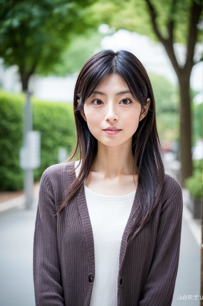 a skinny Japanese lady, 30 years old, (realistic), (hyperrealism), (photorealistic), (8K resolusion), depth of field, (full body:1.2), super detailed face, detailed eyes, cute face, various face expression, various hair style, (small breasts:0.6), (very thin waist:0.7), casual outfit