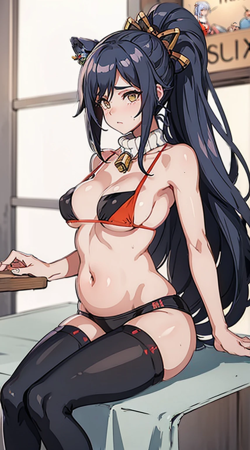 1 girl in,Glossy glossy skin,a sexy pose,Best quality at best,On the table,Extremely Delicately Beautiful,north african free trade area,8k wallpaper,Amazing Cleavage,finely detailled,offcial art,Highly detailed stock ticker Unity 8k wallpaper,Incredibly ridiculous,The file size is huge,ultra - detailed,A high resolution,The is very detailed,Beautiful Meticulous Girl,actual,(((sexy micro bikini)))、(())、(((Sports gym)))、pass upright、Chopping , (perspired)、((Long, straight hair))、((downward hairstyle)),pregnant women with