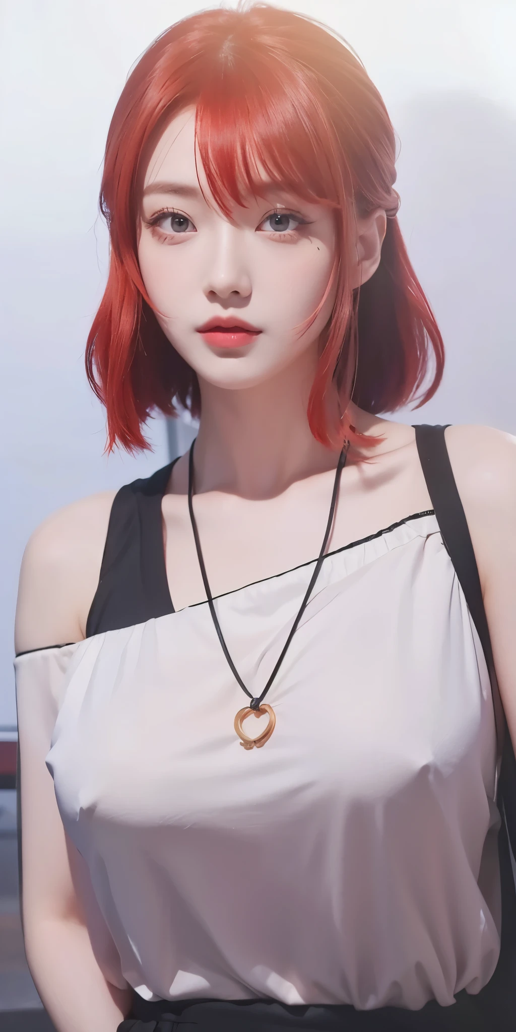 1girl, red hair, red eyes, high quality, ultra detailed, masterpiece, realistic