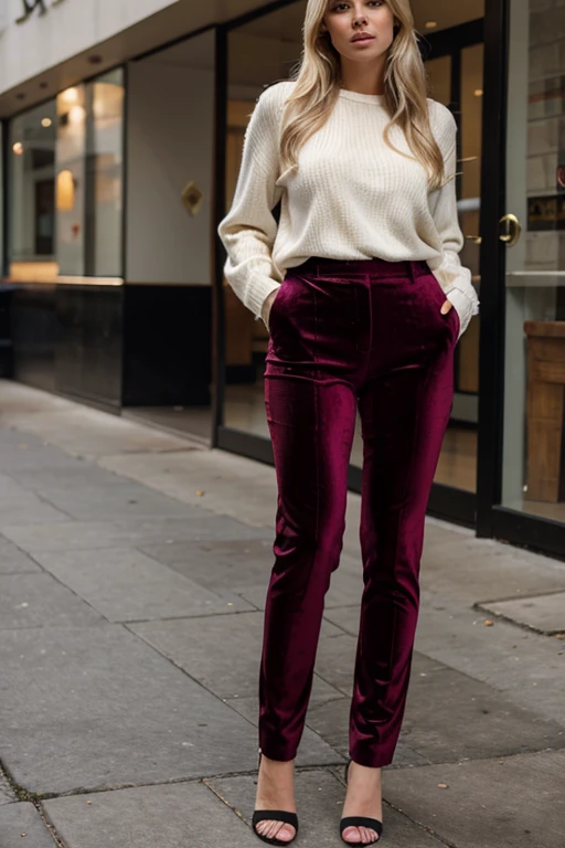 Woman Old Blonde Velvet pants