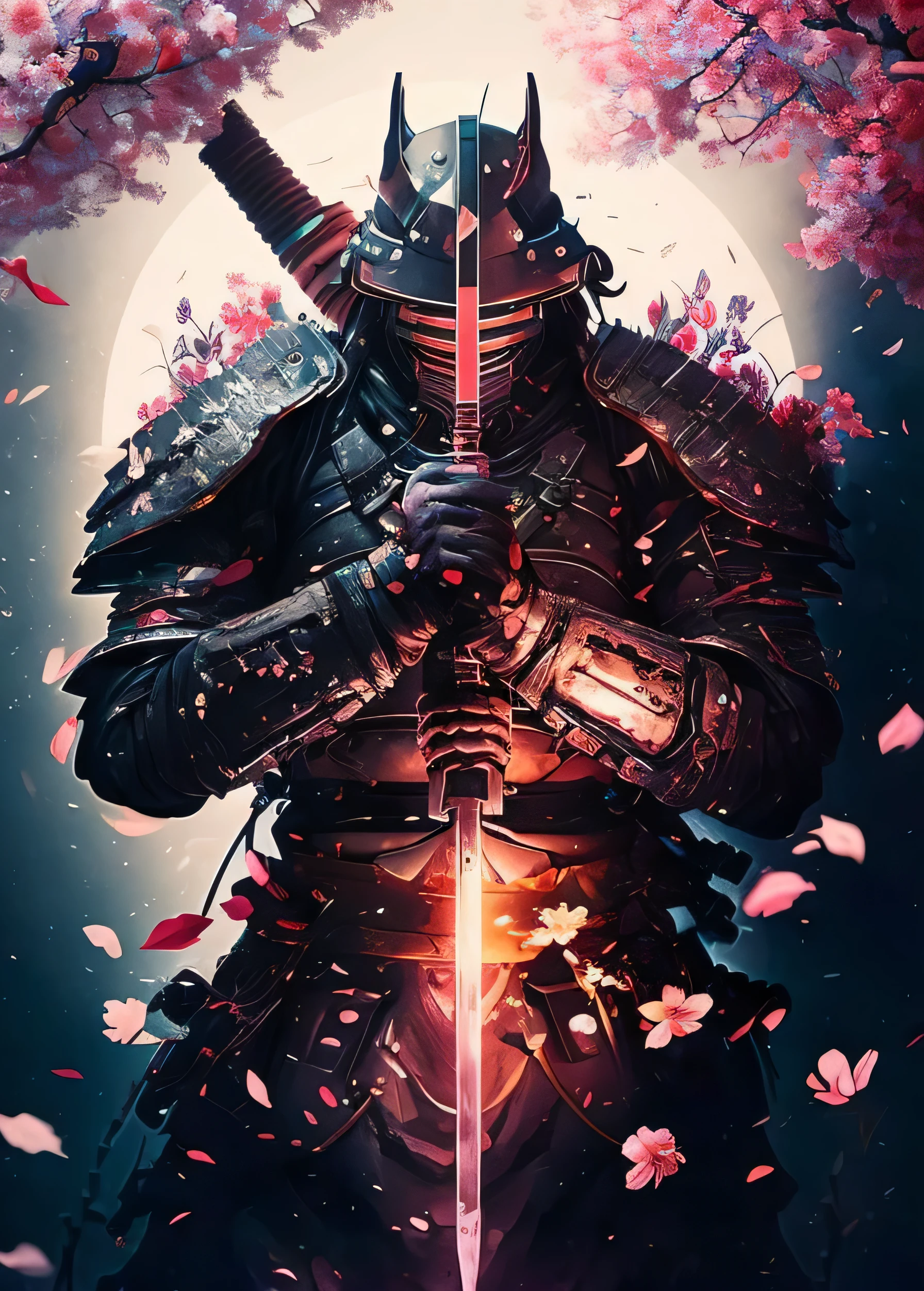 The Man in the Armor, Holding a sword in front of a full moon, cyborg samurai, very beautiful cyberpunk samurai, cyberpunk samurai, Samurai warrior, Neon Samurai, inspired by Kanō Hōgai, Portrait of a Samurai, Epic Samurai Warrior, Portrait of a cyberpunk samurai, Samurai style, Poster of the film "Samurai", samurai, japanese warrior, samurai, ronin