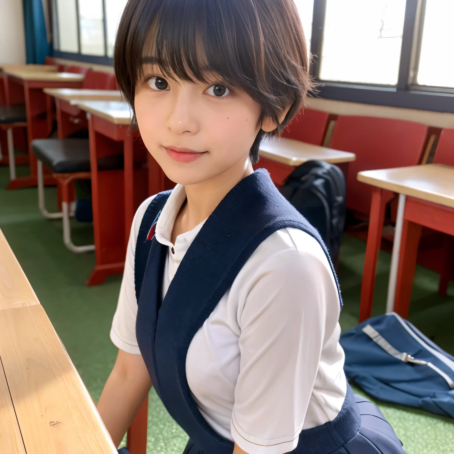 Magazine Cover:1.3、Japanese,,Innocent face,Teenage Girle,Primary school students,Private elementary school,uniform,Carrying a small red backpack,Summer clothes,Sitting、front、Cute smile、Laugh with your mouth wide open、((Semen dripping from the mouth:1.2))、Mouth full of semen:1.5、A lot of semen on the tongue、((Cloudy, thick semen))、whole body、Full Body、Semen dripping from the genitals、You can see the nipples、Not wearing a bra