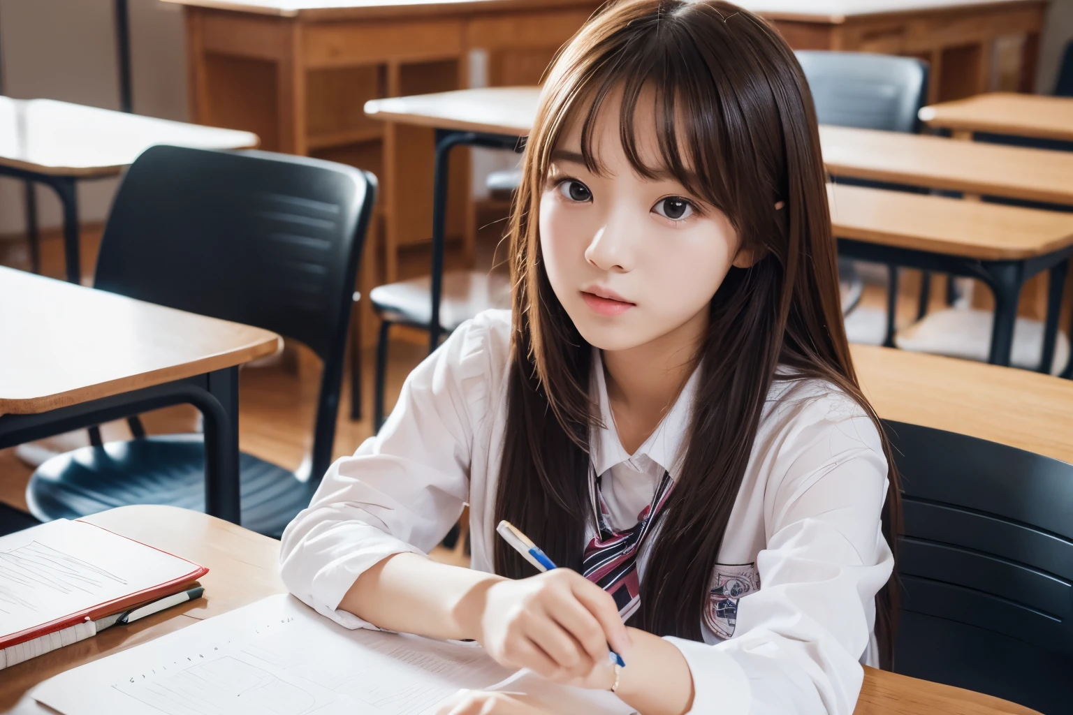 school, study, kids, high detailed, high quality, beautiful girl, masterpiece, 8k quality,