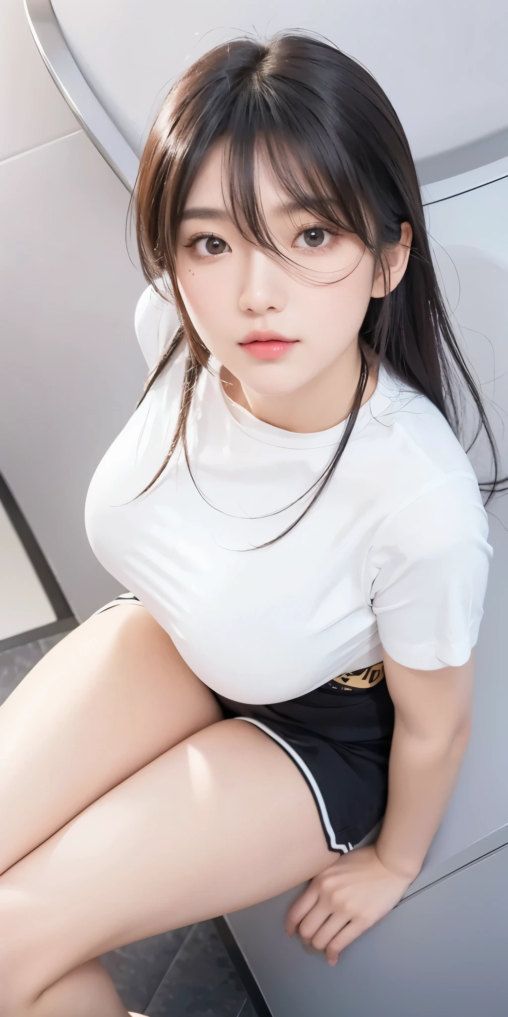 1girl, black hair, brown eyes, high quality, ultra detailed, masterpiece, realistic