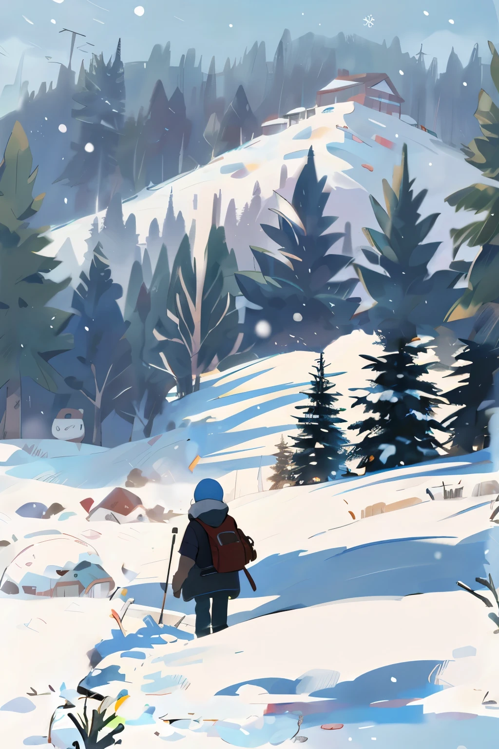 Snowy landscape，Don't show people