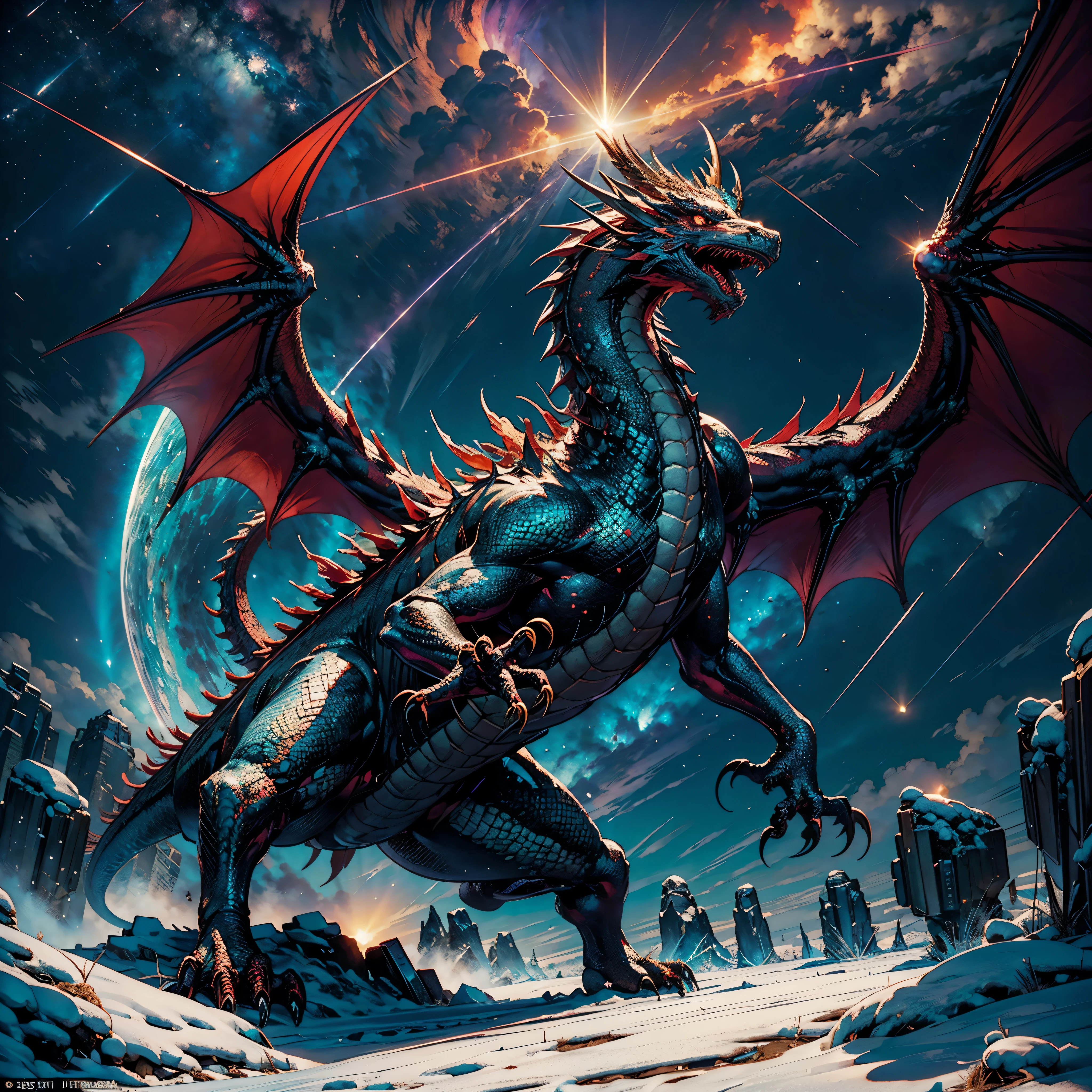 真实感, Dragon ultra dark fantasy style, John Tolkien style, by Jean-Baptiste Monge, the dragon hugs the beholder with its tail, winter, Snow is falling, huge snow falling, a huge white dragon hugs a beholder, large white dragon with golden crest, anatomically correctly drawn body, Looks like an ancient dragon, near , The city, megalopolis, city trail, Big glass skyscraper, Jean-Baptiste Monge, anthropomorphic masterpiece red dragon sitting on a massive rock deep path equirectangular_360 Lava, holding a hammer (strike hot anvil from a hammer: 1.5) (best details, Masterpiece, best quality :1.5), dragon_real cloudy skies background, an epic indigo dragon (best details, Masterpiece, best quality :1.5) extremely detailed dragon, horns, dragon_wings, dragon wings wide spread, ultra detailed face, sun rays, red divine rays, sun rays reflected in cloudest details, (ultra Masterpiece, best quality :1.5), sense of serenity sense of awe majestic atmosphere, ultra best realistic, best details, best quality, [ultra detailed], (extremely detailed), ultra wide shot, photorealism, depth of field, hyper realistic painting, Cinematic_Sunlight Gorgeous Masterpiece ultra UnrealEngine5 deep path equirectangular_360 global luminescence saturate volumetric lightning_contrast meticulously intricate ultra_high-details ultra_high-quality max ultra_high-def ultra_photo-realistic optimal ultra_high-res cgi vfx sfx accurate reflex vivid color-coded improved Octane-rendered UHD XT3 DSLR HDR romm rgb pbr 3dcg fxaa blu-ray enhanced fkaa txaa rtx ssao opengl-shader glsl-shader post-processing post-production cell-shading tone-mapping shadow analogique ultra_sharpness focus symmetrical varied multi etc. --s 1000 --c 20 --q 20 --chaos 100