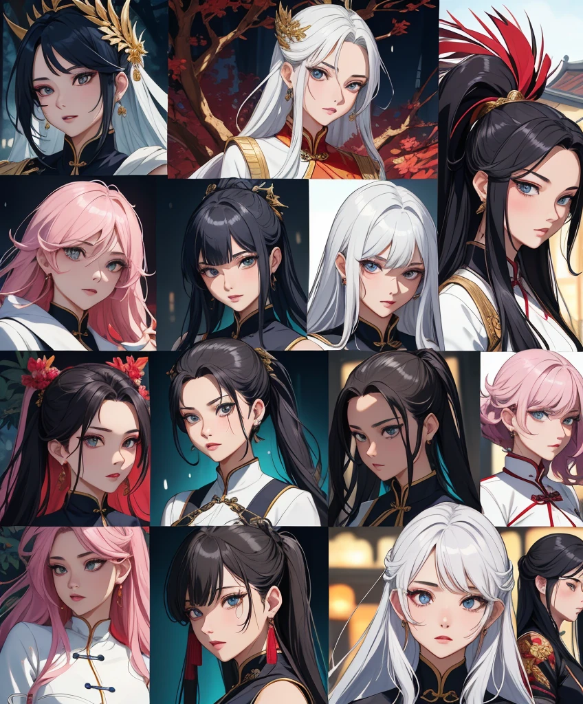 ((ผmasterpiece)),(((bestquality))),(Character design sheet.., Front, side),masterpiece, excellent, nighttime, outdoor, rainy day, branch, chinese style, ancient china, mature woman, Blue and white hair color, Blue-gray eyes, light pink lips, indifference, Seriousness, ผมFrontม้า, assassin, sword, White Clothes, Blood, Blood, Severity, death, Injury, Blood, Facial Blood, รายละเอียดใบFront, รายละเอียดใบFront, annoyed, ใบFrontเท่านั้น, Separate from each other..., fins, balance, jewelry, sharpt teeth, shouting, sparkling eyes, high-detail, ((4 expressions)), Jungle theme, ((ตกสะเก็ดบนใบFront, Glossy lips, Glossy skin, (((มีสี่Frontเท่านั้น))), (((Only four references)))