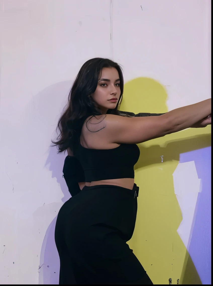 wide angle photo, from below, floor level camera, [[upskirt]], woman, (big breasts:1.2), wide chest, small waist, narrow hips, fit  body,  wearing a bodycon, tight, stretch wool [blue-green-plaid], ((one-piece plaid long halter dress)), knee-length , dancing vigorously ((at a night club)), hair in bun, earrings, bare shoulders, 8k, uhd, analog film, depth of field, forced perspective, action pose, moving, dynamic angle <lora:bgp_v1-000003:0.8>
 <lora:no_bra_v20-10:0.4> covered_nipples,  <lora:ClothingAdjuster3:-1>