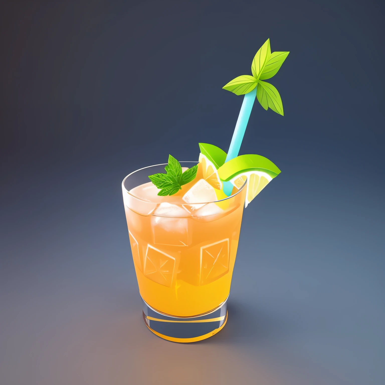 Icon game, Cocktail, (cartoon style 1.5), (simple background), 3D, icon